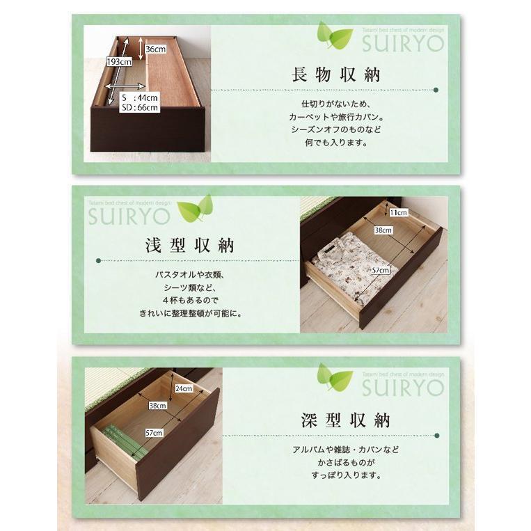 (タイムセール中) 組立設置付 セミダブルベッド 国産畳 ベッドガードなし 引き出し収納 畳ベッド_4