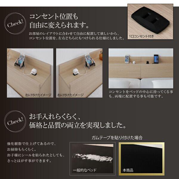 ワイドキングベッド マットレス付き ワイドK220(S+SD) モダン スタンダードボンネルコイル 組立付き_11