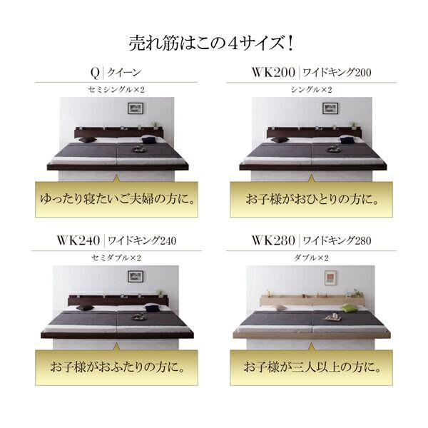 ワイドキングベッド マットレス付き ワイドK220(S+SD) モダン スタンダードボンネルコイル 組立付き_5