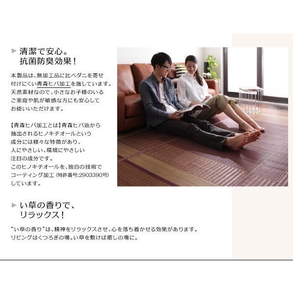 (タイムセール中) い草ラグ 約3畳 191×250cm おしゃれ 不織布なし 純国産モダン涼感 日本製 夏 ラグマット