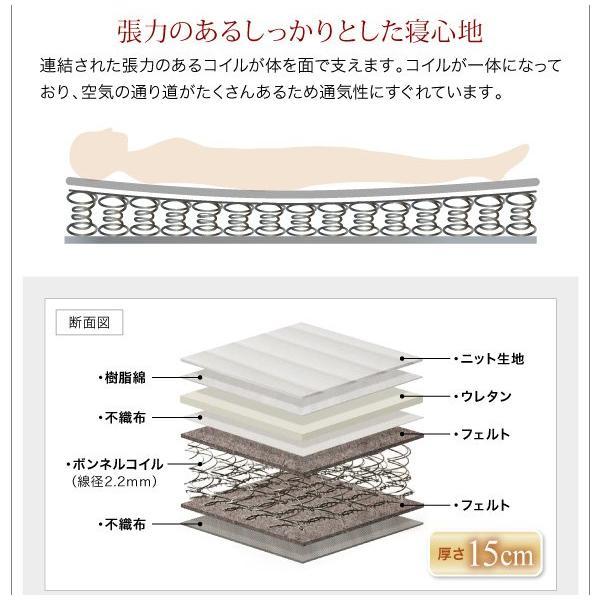 (タイムセール中) クイーンサイズベッド(Q×1) マットレス付き ローベッド スタンダードボンネルコイル_13