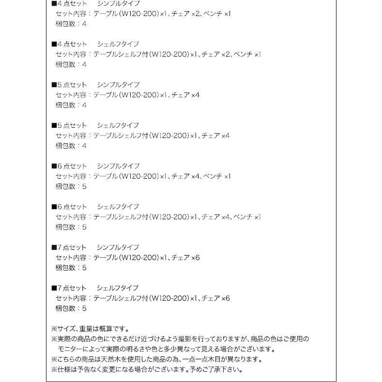 (タイムセール中) 食卓テーブルセット スライド伸縮 120-200cm 4人用 シンプルタイプ 5点セット(テーブル+チェア4脚) 組立付き_19