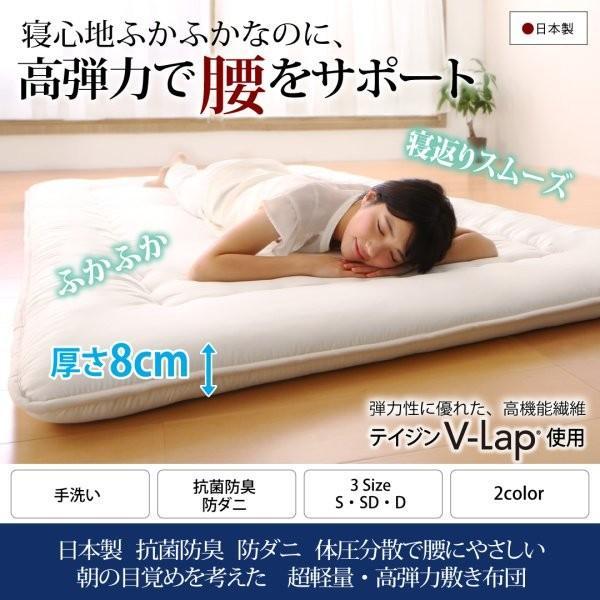 敷き布団 セミダブル 超軽量・高弾力敷布団 腰痛 テイジン 日本製 敷ふとん_1