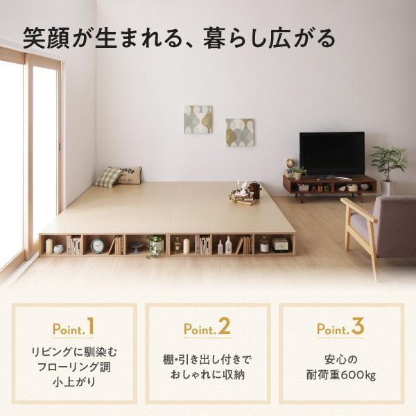 (タイムセール中) セミダブルベッド 引出収納 フローリング調小上がり 収納付き_2
