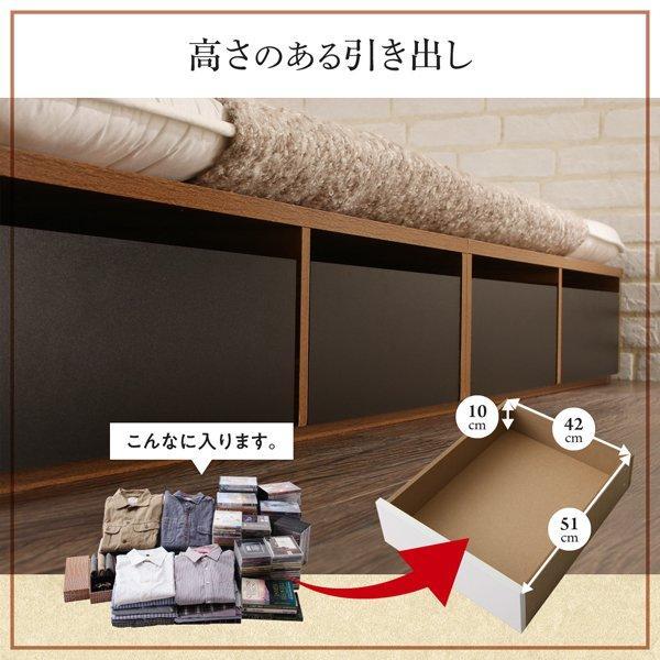 セミダブルベッド マットレス付き スタンダードポケットコイル 引き出し収納なし ヴィンテージモダン風 おしゃれ 収納付き_7
