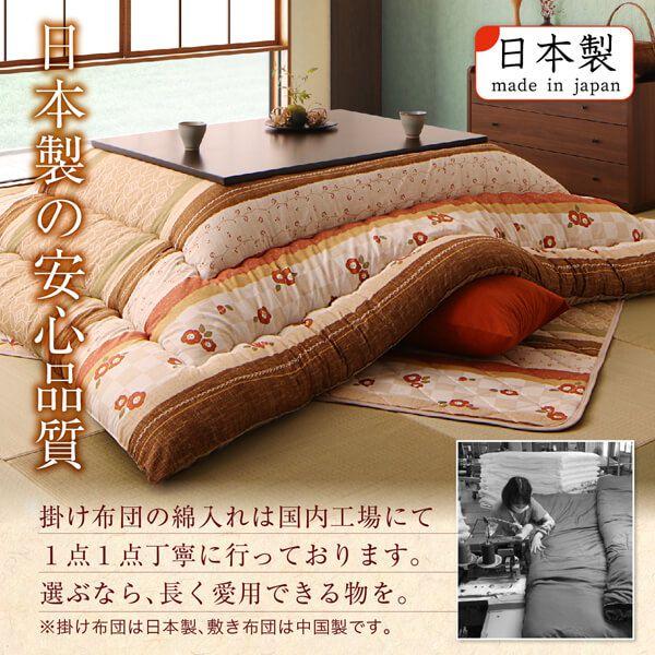 (タイムセール中) コタツ布団 セット 80×80cm天板対応 正方形 和レトロの画像