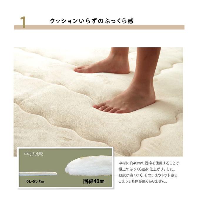(タイムセール中) ラグマット おしゃれ 約190×240cm 約3畳 厚手 こたつ敷き布団 国産固綿40mm マイクロファイバー地_3