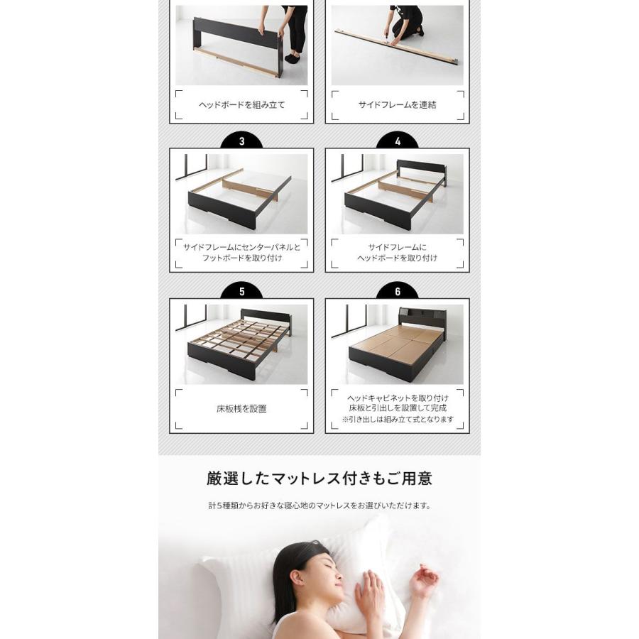 シングルベッド マットレス付き 日本製ポケットコイル 引き出し収納付き 日本製_6