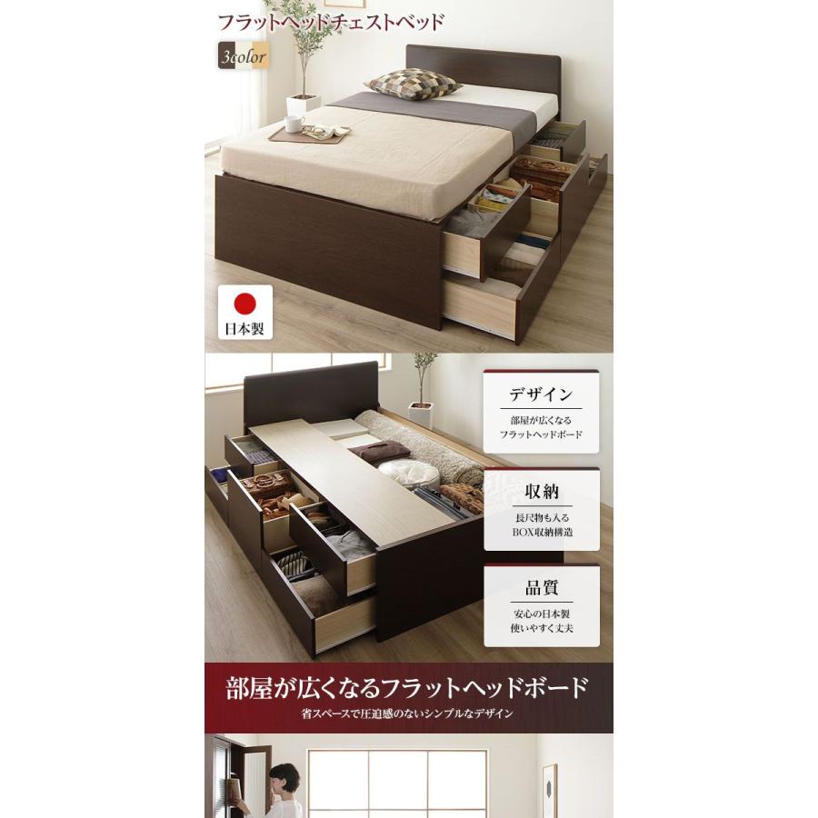 (タイムセール中) (お客様組立) セミシングルベッド マットレス付き ポケットコイル フラットヘッドボード 頑丈ボックス収納_1