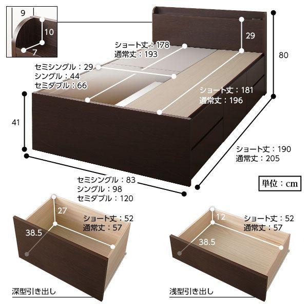 (組立設置) セミシングルベッド マットレス付き ポケットコイル ショート丈 薄型_15