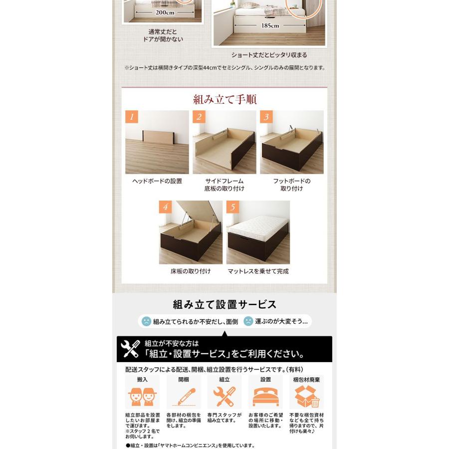 (組立設置) 跳ね上げ式ベッド シングル マットレス付き 国産薄型ポケットコイル 通常丈 横開き/ミドルタイプ深さ37cm