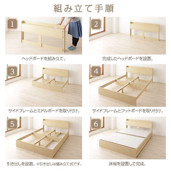 セミダブルベッド マットレス付き 2層ポケットコイル 収納付き_9