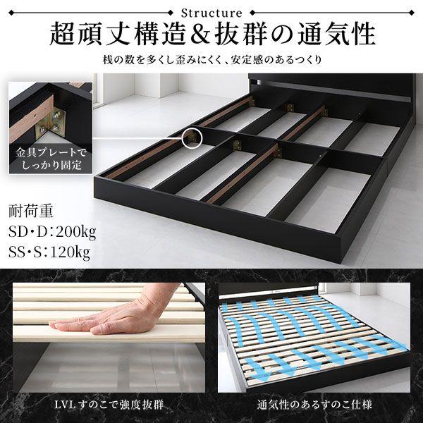 ローベッド シングル マットレス付き 国産ポケットコイル すのこ_8