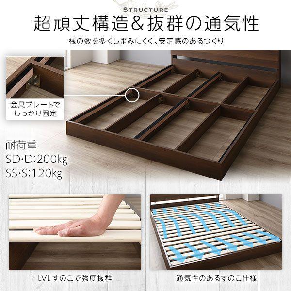 ローベッド シングル マットレス付き 国産ポケットコイル_8