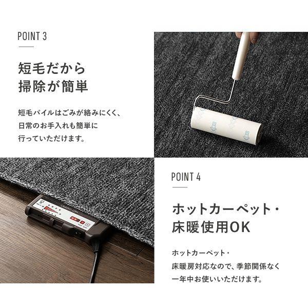(タイムセール中) ラグマット 江戸間6帖 約261×352cm おしゃれ 冬 日本製 ホットカーペット 床暖房対応