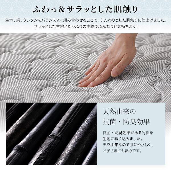 (タイムセール中) マットレス 三つ折り キング ポケットコイル 通常丈 竹炭 快眠 体圧分散_8