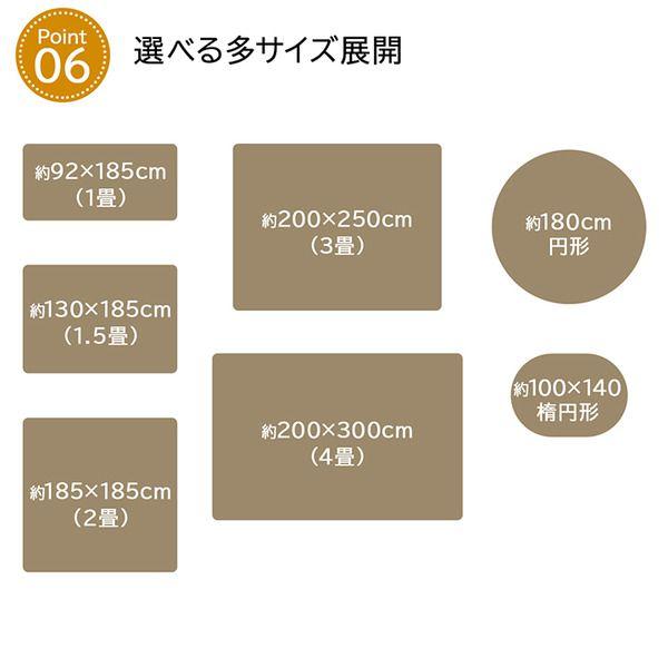 ラグマット おしゃれ 約200×300cm 4畳 すべり止め ネコ柄 ブラウン 洗える 抗菌防臭