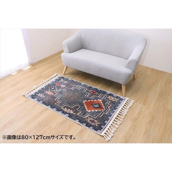 ラグマット おしゃれ 約133×190cm 1.5畳 手織り風キリム柄 ホットカーペット対応_9