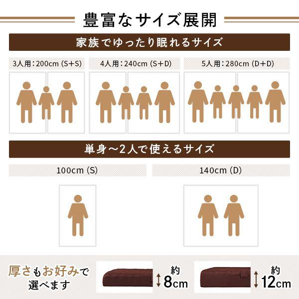 マットレス シングル×2枚 200cm ファミリータイプ 厚さ8cm 日本製_7