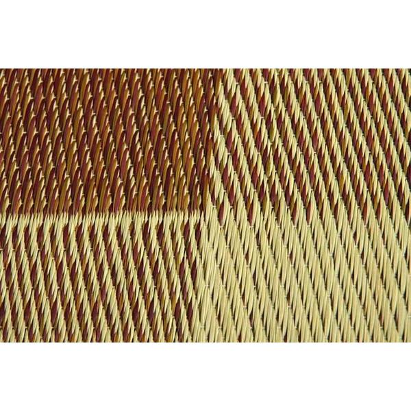 座布団 おしゃれ 2枚組 約55×55cm 夏用 い草 ブロック柄 グリーン 日本製の画像