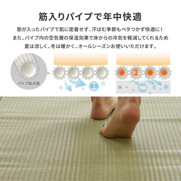 ラグマット おしゃれ 約174×261cm 江戸間3帖 い草風 洗える PP上敷