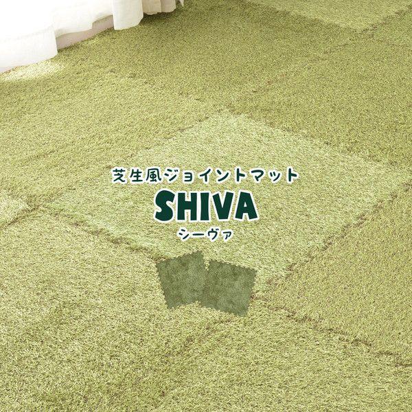(タイムセール中) プレイマット 18枚入(9枚組×2個) 約60×60×0.8cm 冬 芝生風 ホットカーペット対応