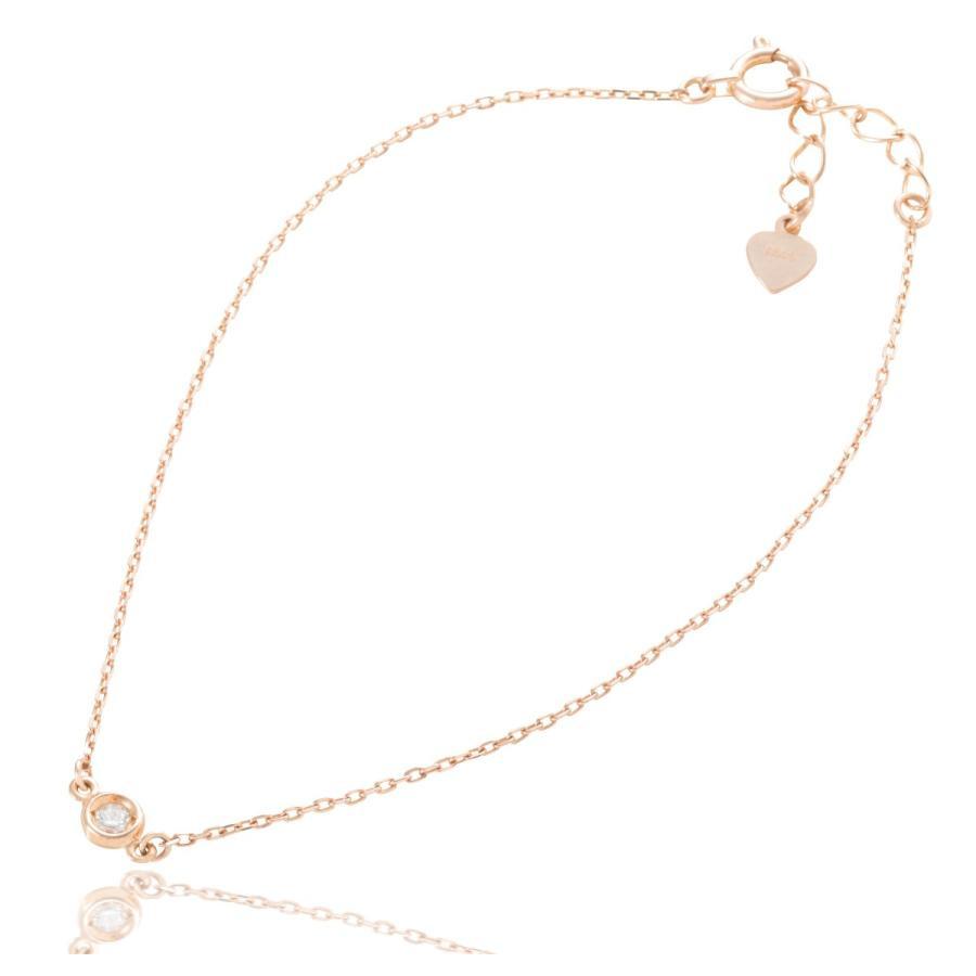 ブレスレット レディース メンズ K10 PG 10金 0.03ct ダイヤモンド 
