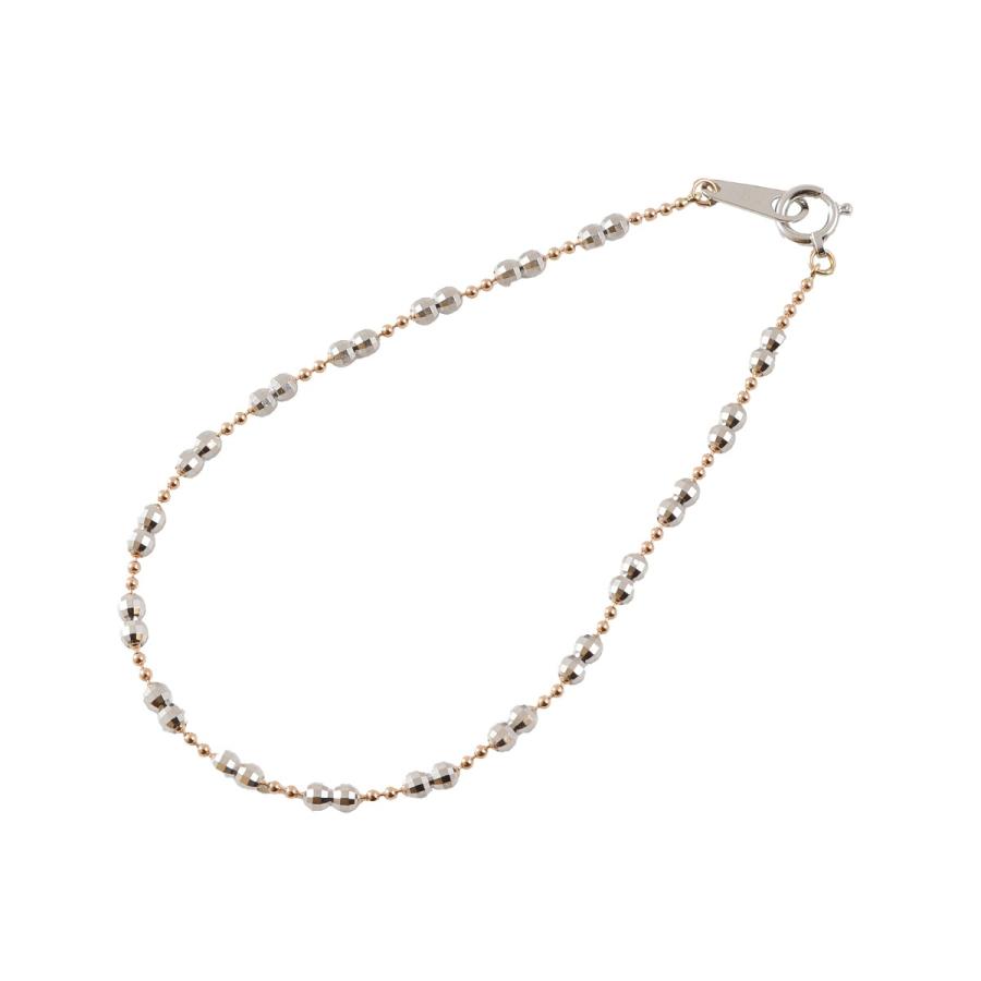 ブレスレット レディース メンズ K18 YG WG 18金 カットミラーボール