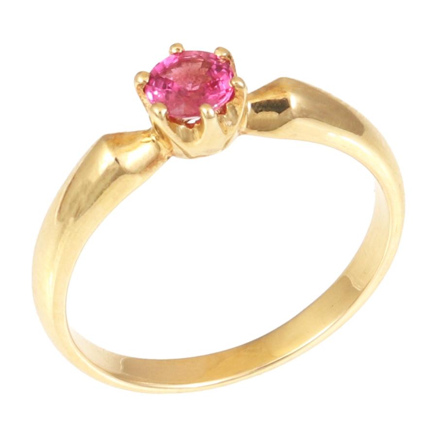 リング 指輪 K18 18金 レディース メンズ ルビー 天然石 一粒 7号 金