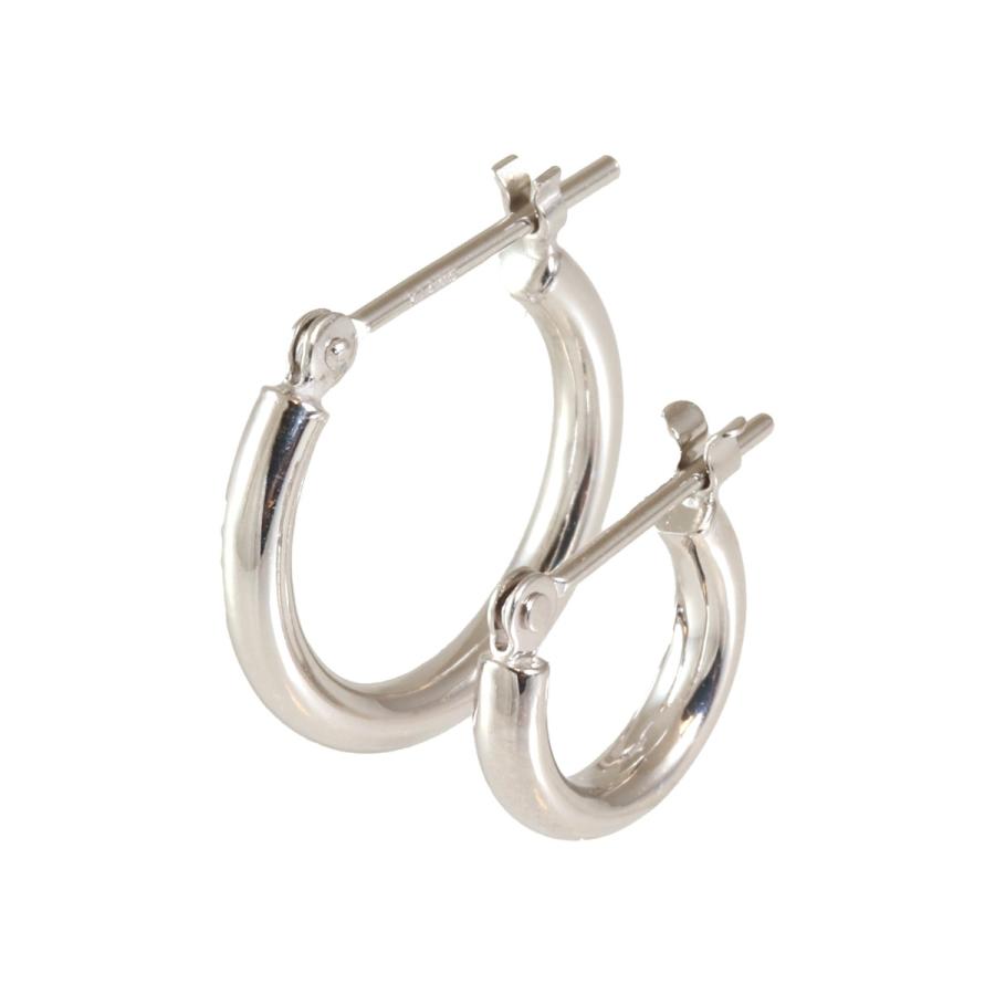 14K 14金 WG フープピアス 中型 シンプル 細め フープピアス K14WG 14