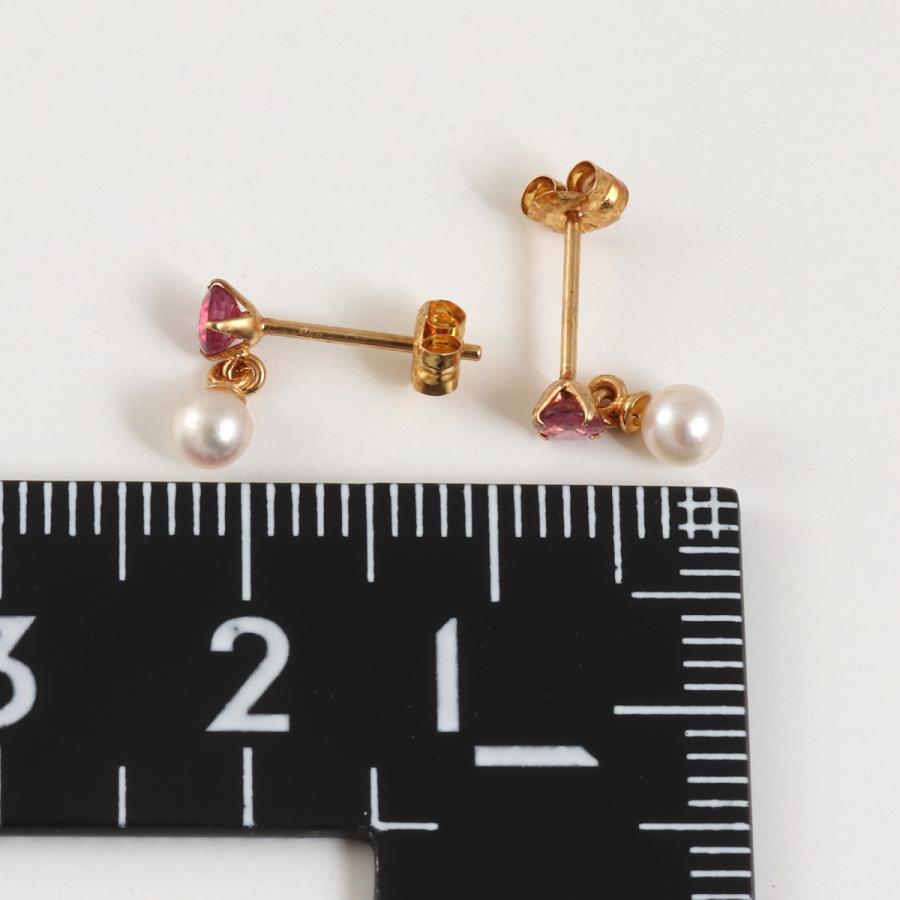 ピアス 一粒 天然石 ルビー パール ゆれる イヤリング ドロップ 誕生石 