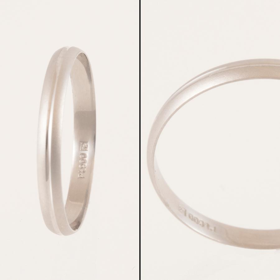 ペア リング 指輪 マリッジリング 結婚指輪 プラチナ Pt 900 Pilot パイロット 2本 セット 金属アレルギー 刻印無料 マット つや消し 細 ライン P269の画像