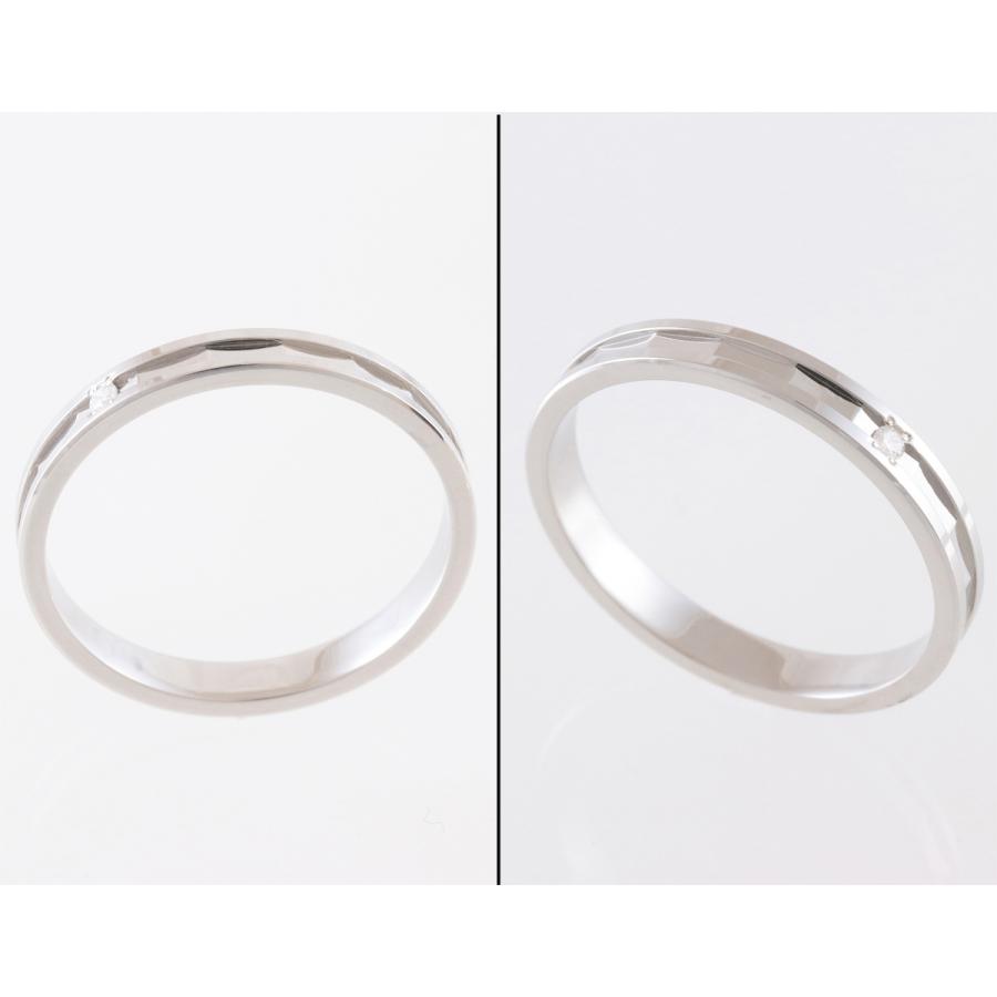 ペア リング 指輪 マリッジリング 結婚指輪 プラチナ ダイヤモンド Pt 900 Pilot パイロット 2本 セット 金属アレルギー対応 刻印無料 ライン シンプル P352の画像