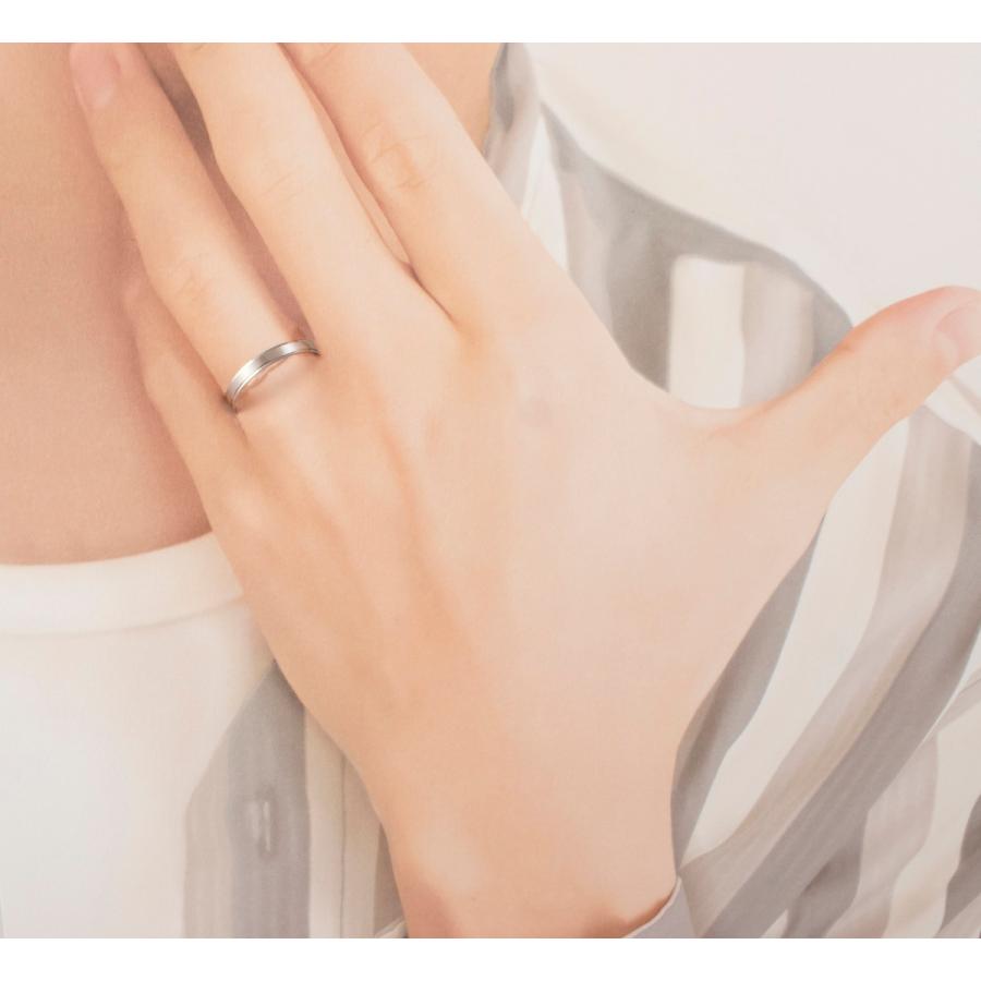 ペア リング 指輪 マリッジリング 結婚指輪 プラチナ ダイヤモンド Pt 900 Pilot パイロット 2本 セット 金属アレルギー 刻印無料 ライン マット つや消し P353の画像