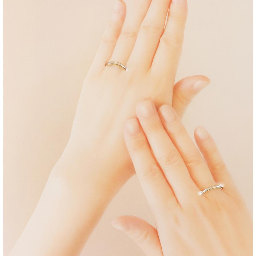 リング 指輪 マリッジリング 結婚指輪 ダイヤモンド パイロット プラチナ Pt 900 18金 K18 イエロー ゴールド YG 金属アレルギー対応 ライン マット 刻印 M377Dの画像
