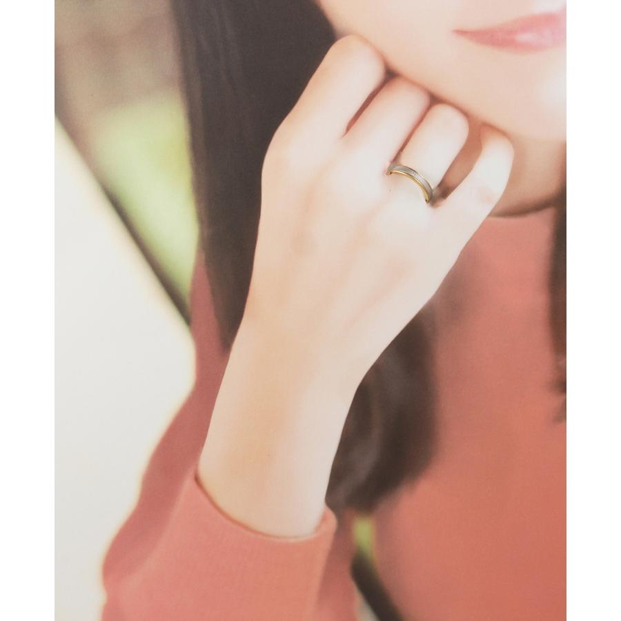 リング 指輪 マリッジリング 結婚指輪 ダイヤモンド パイロット プラチナ Pt 900 18金 K18 イエロー ゴールド YG 金属アレルギー  マット つや消し 刻印 M097Dの画像
