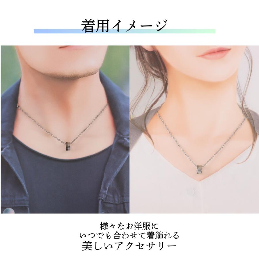 ネックレス ペンダント レディース メンズ 316L ステンレス リング 指輪 シェル 貝殻  ホワイト ブラック ブルー    40cm 45cm 金属アレルギー対応  ケースの画像
