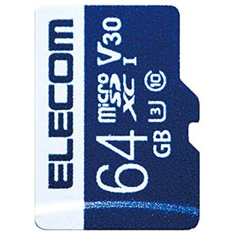 エレコム MicroSDXCカード データ復旧サービス付 ビデオスピードクラス対応 UHSI U3 80MB s 64GB MFMS06