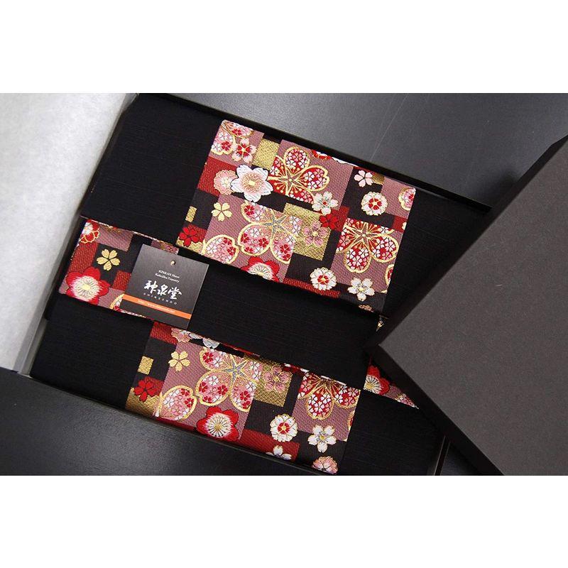 日本産贈り物やプレゼントに 箱入包装済 和風 (紅桜 150×30cm 帯 着物テーブルランナー 金襴織 リバーシブル べにさくら) テーブルセッティング、リネン 