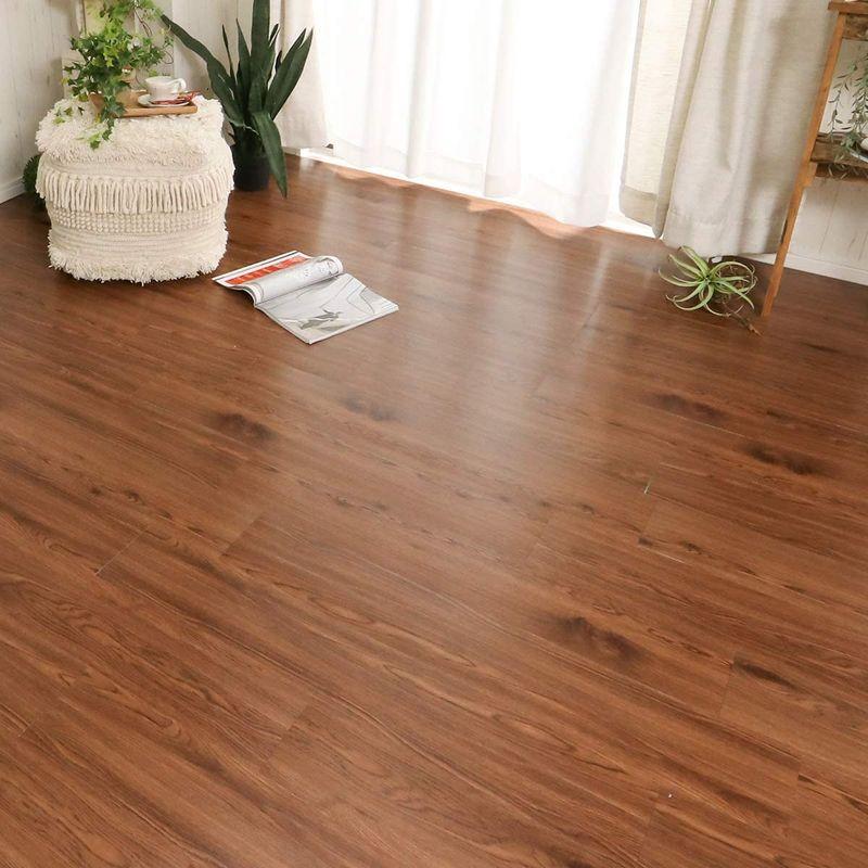 床材・フローリング　グラムスタイル　フロアタイル　撥水　床暖房対応　DIY　ブラウン　(吸着　調　カット可能　敷くだけ)　72枚入　接着剤不要　木目　6畳用