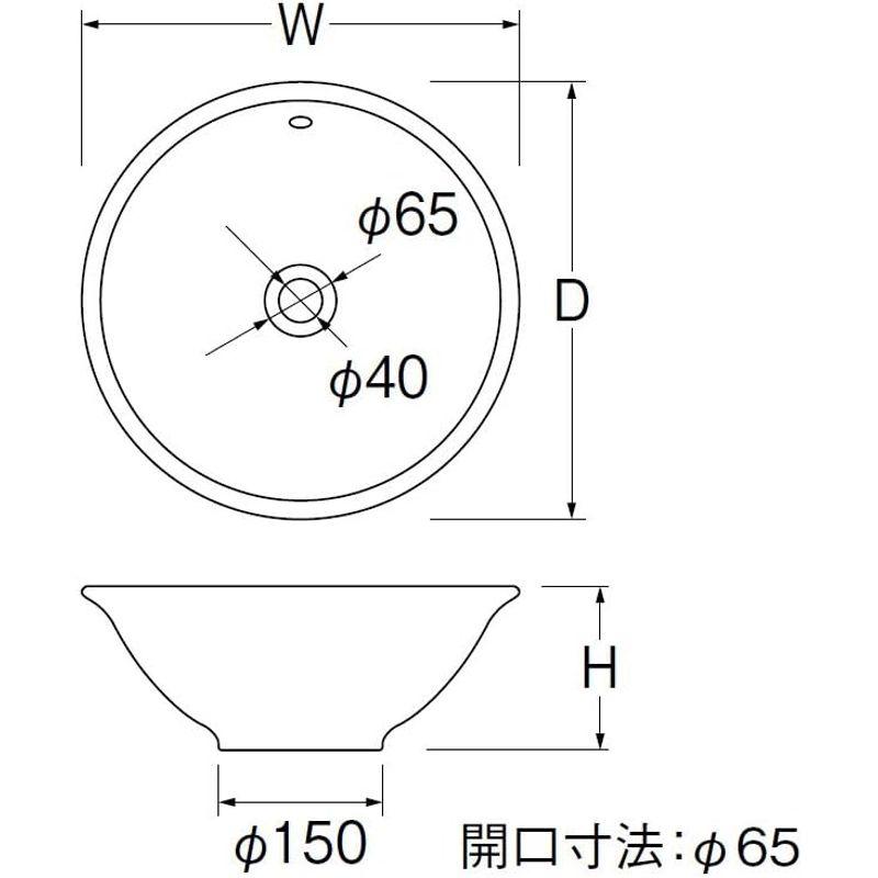 洗面器　SANEI(旧社名:三栄水栓製作所)　洗面器(オーバーフロー)　HW1026P-L-009