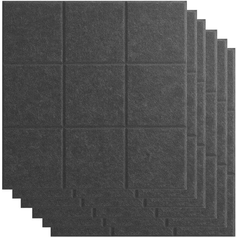 壁吸音材 AutoGo 吸音材 壁 吸音ボード 防音材 30cm×30cm×0.9cm魔法両面テープ付き パターン・カラー・枚数選択可スクエア・ブラッ - 7