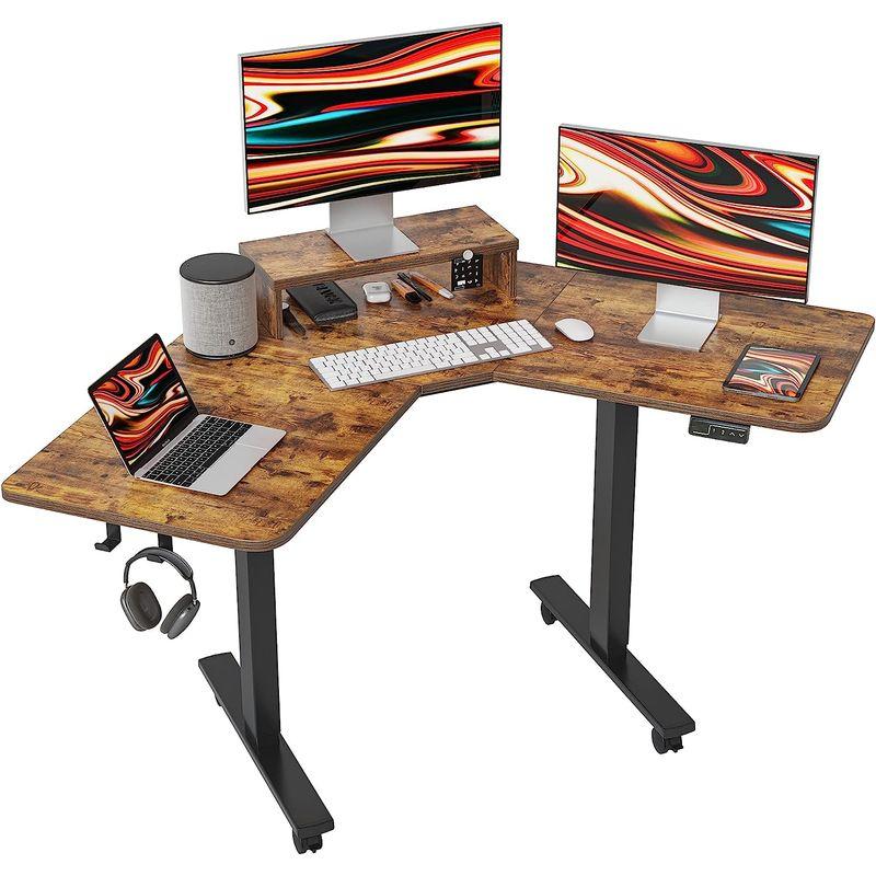 FEZIBO 電動昇降デスク ブラウン JCH-2510 【新品未開封】 Amazon | FEZIBO電動昇降式デスク スタンディングデスク 幅100cm