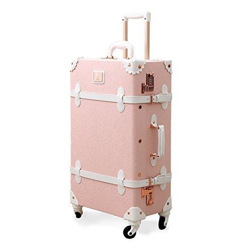 Uniwalker キャリーケース かわいい トランクケース 可愛い レトロ 可愛い アウトドア 釣り 旅行用品 トランク 四輪 29l 58 34 5cm 3辺の和 4 2kg Happyfactory 復古主義 手作り スーツケース キャリーバッグ A B07gjwttmn 2429
