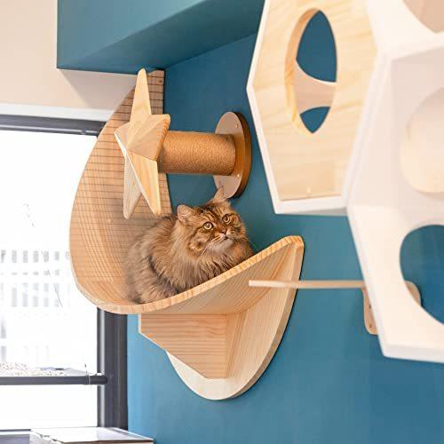 MYZOO LUNA キャットステップ（パイン材）キャットタワー 壁付け