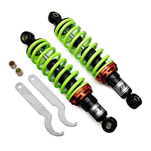 汎用品 バイク用 リアサスペンション リアショック 280mm リヤサス 2段階式スプリングプリロード ブラックボディ グリーンスプリング 緑 TOKUTOYO(トクトヨ)|happyfactoryyy|02