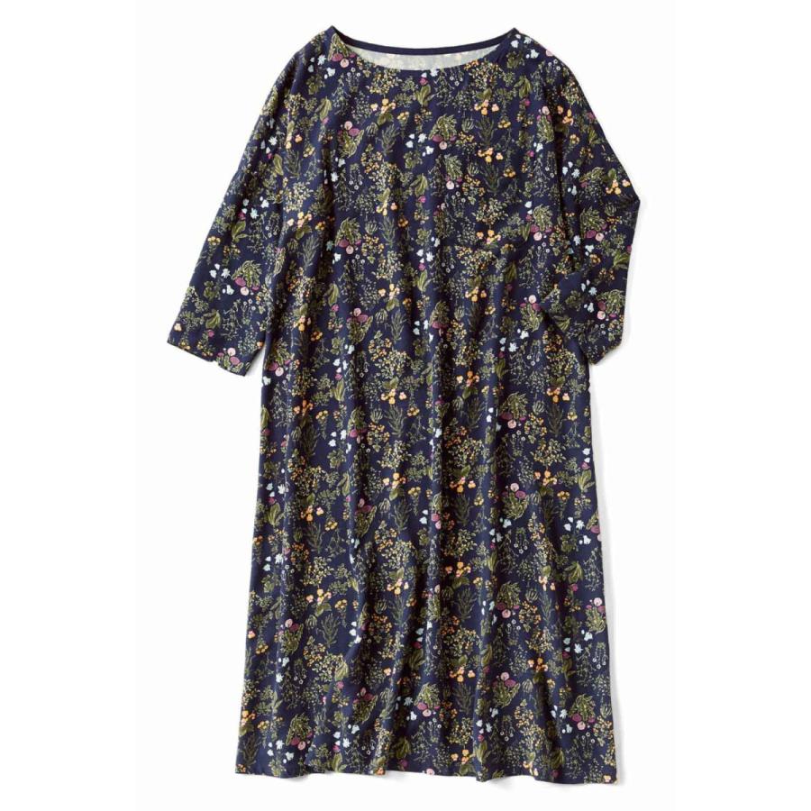 フェリシモ ゆるっと七分袖 花柄ワンピース フェリシモ Paypayモール店 通販 Paypayモール