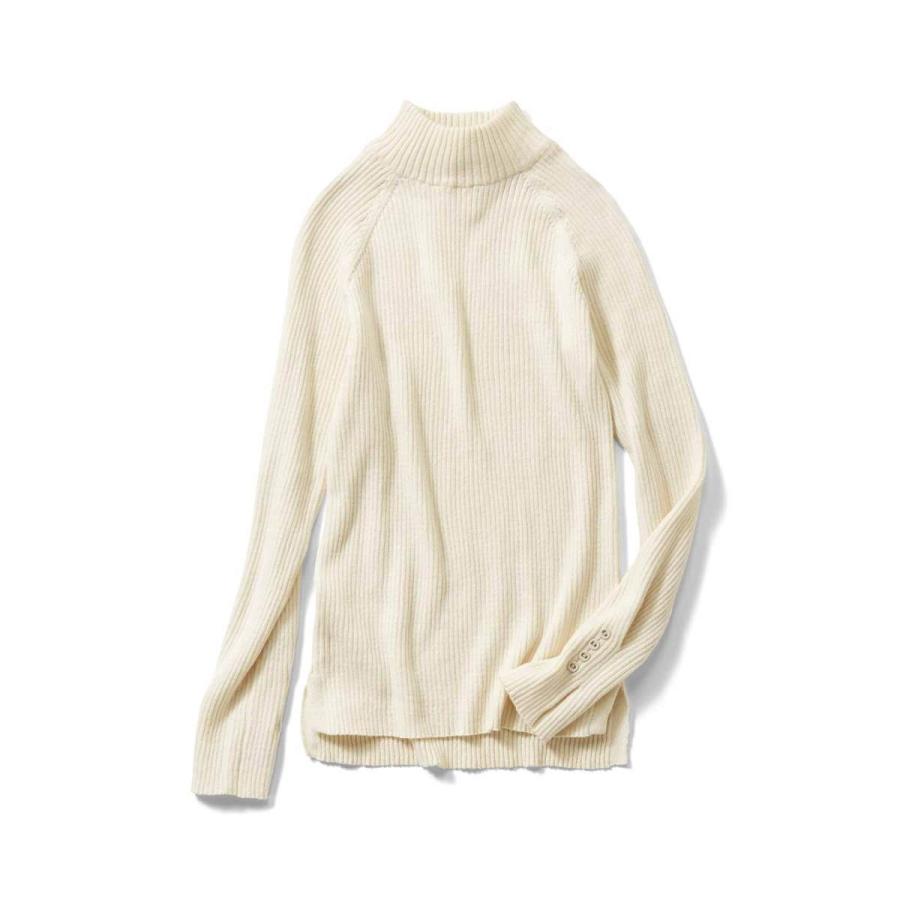 フェリシモ Iedit イディット コットンカシミヤ素材が肌にやさしい デザインリブタートルニット アイボリー フェリシモ Paypayモール店 通販 Paypayモール