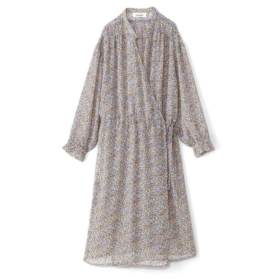 フェリシモ フラウグラット 野原に咲いた花を想う 大人カシュクールワンピース テラコッタ ブルー フェリシモ Paypayモール店 通販 Paypayモール