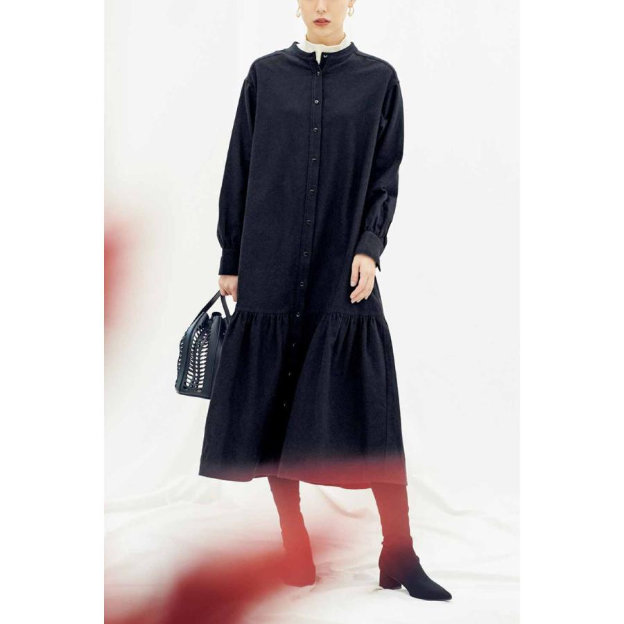 フェリシモ Iedit イディット 夜明けの空のシャツワンピース ブラック フェリシモ Paypayモール店 通販 Paypayモール